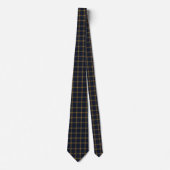 Luxe Navy en Goud Schotse Ruit Stropdas (Voorkant)