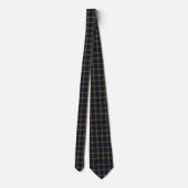 Luxe Navy en Goud Schotse Ruit Stropdas (Achterkant)