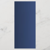 Luxe Navy en Gouden Bloemen Wedding Menu Kaart (Achterkant)