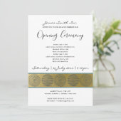 LUXE NAVY FAUX GOLD CIRCLE GRAND OPENING CEREMONY KAART (Staand voorkant)