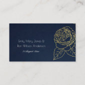 LUXE NAVY FAUX GOLD ELEGANT ROOS FLORAL WEDING PLAATSKAARTJE (Achterkant)
