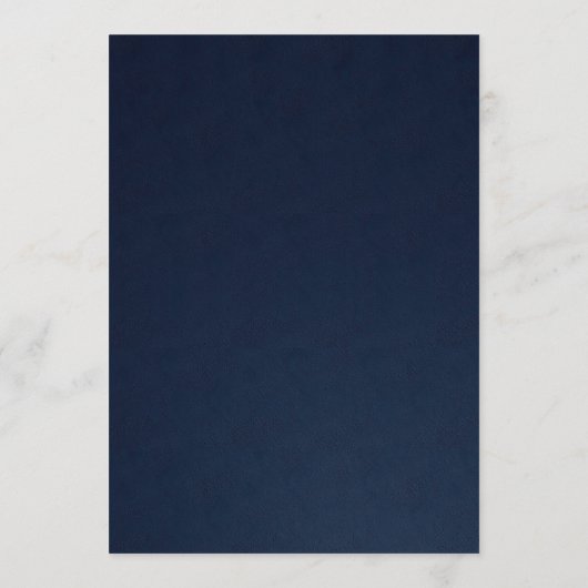 LUXE NAVY FAUX GOLD WHITE ELEGANT ROOS FLORAL MENU (Achterkant)