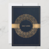 LUXE NAVY GOLD CLASSIC  MANDALA QUINCEANERA KAART (Achterkant)