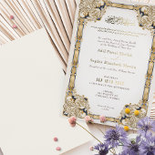Luxe Navy Gold Cream Islamitische bruiloft Folie Uitnodiging
