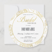 LUXE NAVY GOLD ELEGANT ROOS FLORAL VRIJGEZELLENFEE KAART (Voorkant)