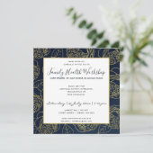 LUXE NAVY GOLD ELEGANT ROOS FLORAL WORKSHOP EVAL KAART (Staand voorkant)