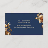 Luxe Navy & Gold Floral Beauty Salon & SPA Visitekaartje (Achterkant)