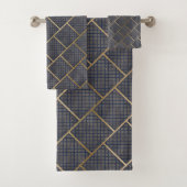 LUXE NAVY GOLD HAMPTON TOWEL SET BAD HANDDOEK (Insitu)