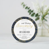 LUXE NAVY GOLD ROOS FLORAL ELK JAAR JUBILEUM KAART (Staand voorkant)