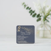 Luxe Navy Gold Square Spray Tan Nazorg Vierkante Visitekaartje (Staand voorkant)