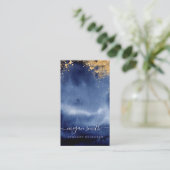 Luxe Navy Gold Waterverf juwelen-kaart Visitekaartje (Staand voorkant)