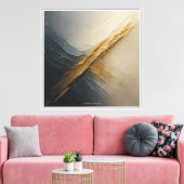 Luxe Navy & Goud Abstract Canvas – Modern Afdruk (Insitu (Woonkamer))