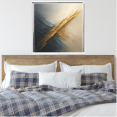 Luxe Navy & Goud Abstract Canvas – Modern Afdruk (Insitu (Slaapkamer))