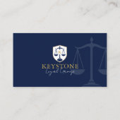 Luxe Navy Goud Advocaat Foto Monogram Visitekaartje (Achterkant)