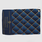 Luxe Navy Goud Bedrijfs Golftowel Golfhanddoek (Horizontaal)