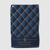 Luxe Navy Goud Bedrijfs Golftowel Golfhanddoek (Voorkant)