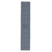 Luxe Navy Goud Bloem Tafel Decoratie Medium Tafelloper (Voorkant)