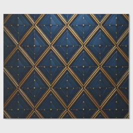 Luxe Navy Goud Geometrische Diamant Wrap Cadeaupapier
