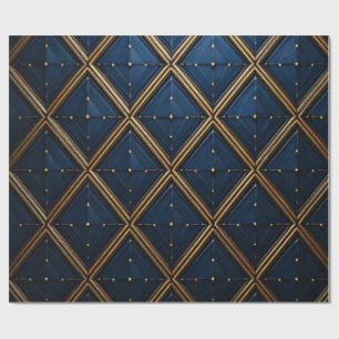 Luxe Navy Goud Geometrische Diamant Wrap Cadeaupapier