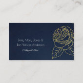 LUXE NAVY GOUD KRAFT ELEGANT ROOS FLORALE TROUW PLAATSKAARTJE (Achterkant)