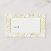 LUXE NAVY GOUD KRAFT ELEGANT ROOS FLORALE TROUW PLAATSKAARTJE (Voorkant)