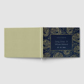 LUXE NAVY GOUD KRAFT ELEGANTE ROOS FLORALE TROUW GASTENBOEK (Volledig)