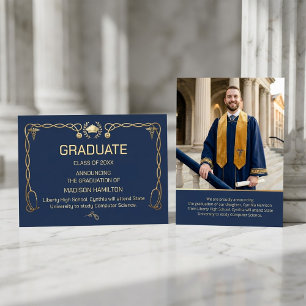 Luxe Navy & Goud Medisch Kaart