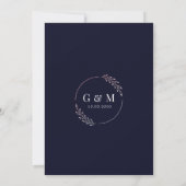 Luxe Navy Gouden Bruiloft Details Kaart (Achterkant)