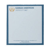 Luxe Navy Leer Uitzicht Advocaat Logo Notitieblok (Voorkant)
