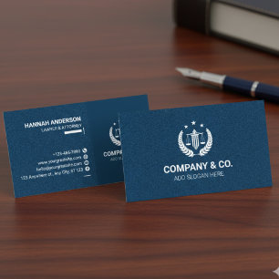 Luxe Navy Leer Uitzicht Advocaat Zakelijke Visitek Visitekaartje