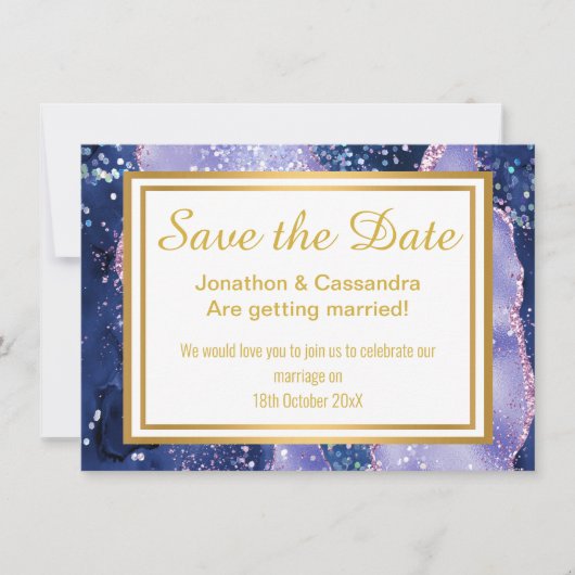 LUXE NAVY PAARSE GOLD BEWAREN DE DATUM (Voorkant)