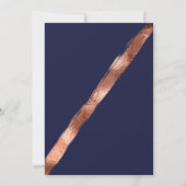 Luxe Navy Roos Gold Brushstroke Lijst Wedding Kaart (Achterkant)