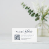 Luxe Navyblauw | Trouwwebsite QR-code Informatiekaartje (Staand voorkant)