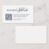 Luxe Navyblauw | Trouwwebsite QR-code Informatiekaartje (Voorkant / Achterkant)