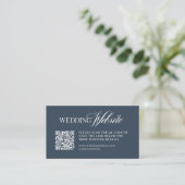 Luxe Navyblauw | Trouwwebsite QR-code Informatiekaartje (Staand voorkant)