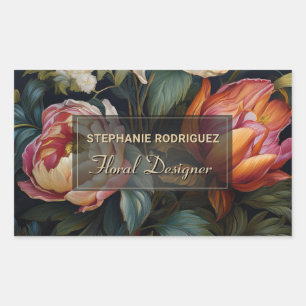Luxe Nederlandse bloemschilderkunst bloemontwerp Rechthoekige Sticker