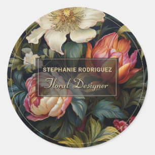 Luxe Nederlandse bloemschilderkunst bloemontwerp Ronde Sticker