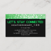 Luxe Neon Groene Heldere Glitter Glam Glamour Visitekaartje (Achterkant)