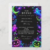 Luxe Neon Halloween-viering Kaart (Voorkant)