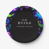 Luxe Neon Halloween-viering Papieren Bordje (Voorkant)