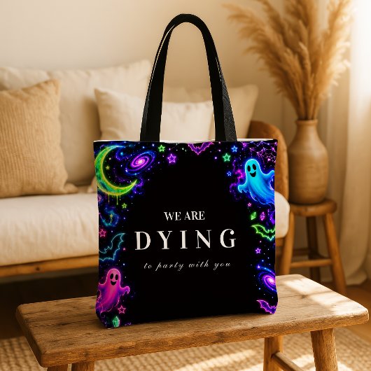 Luxe Neon Halloween-viering Tote Bag