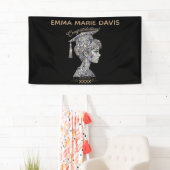 Luxe nep-diamant glinsterende afstuderen spandoek (Insitu)