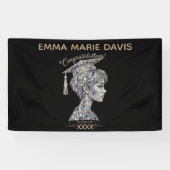 Luxe nep-diamant glinsterende afstuderen spandoek (Horizontaal)