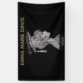 Luxe nep-diamant glinsterende afstuderen spandoek (Verticaal)