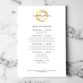 Luxe nep goud geschilderde cirkel designer logo flyer