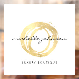 Luxe nep goud geschilderde cirkel designer logo raamsticker