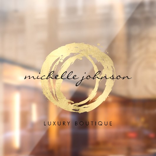 Luxe nep goud geschilderde cirkel transparant raamsticker (Vel 2)