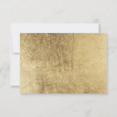 Luxe nep goudblad bruiloftsreceptie kaart (Achterkant)