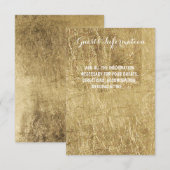 Luxe nep goudblad trouw gastinfo informatiekaartje (Voorkant / Achterkant)