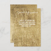 Luxe nep goudblad trouwgast info informatiekaartje (Voorkant / Achterkant)